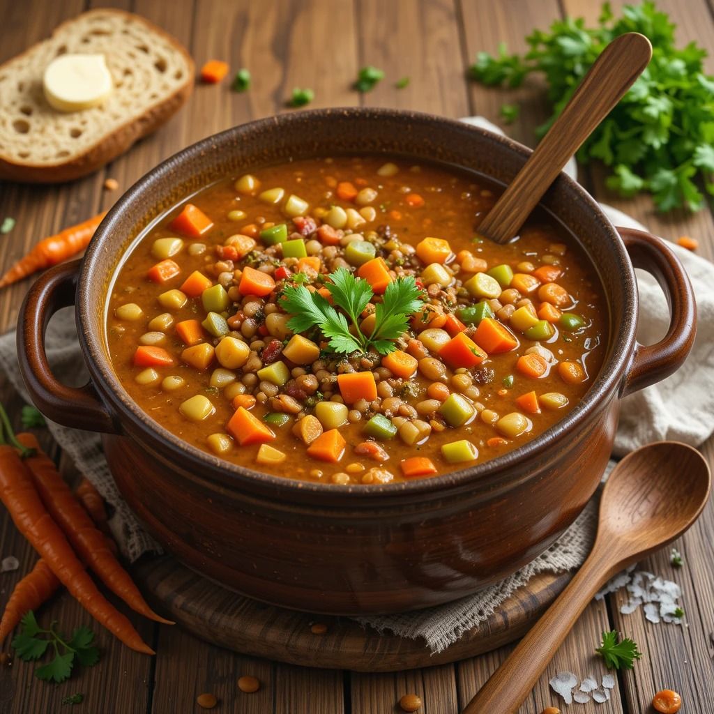 Lentil soup bowl